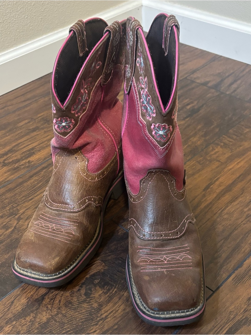 Justin Gypsy Starlina Women's Western Boots –Size 10B (Style L9955) Brown & Pink